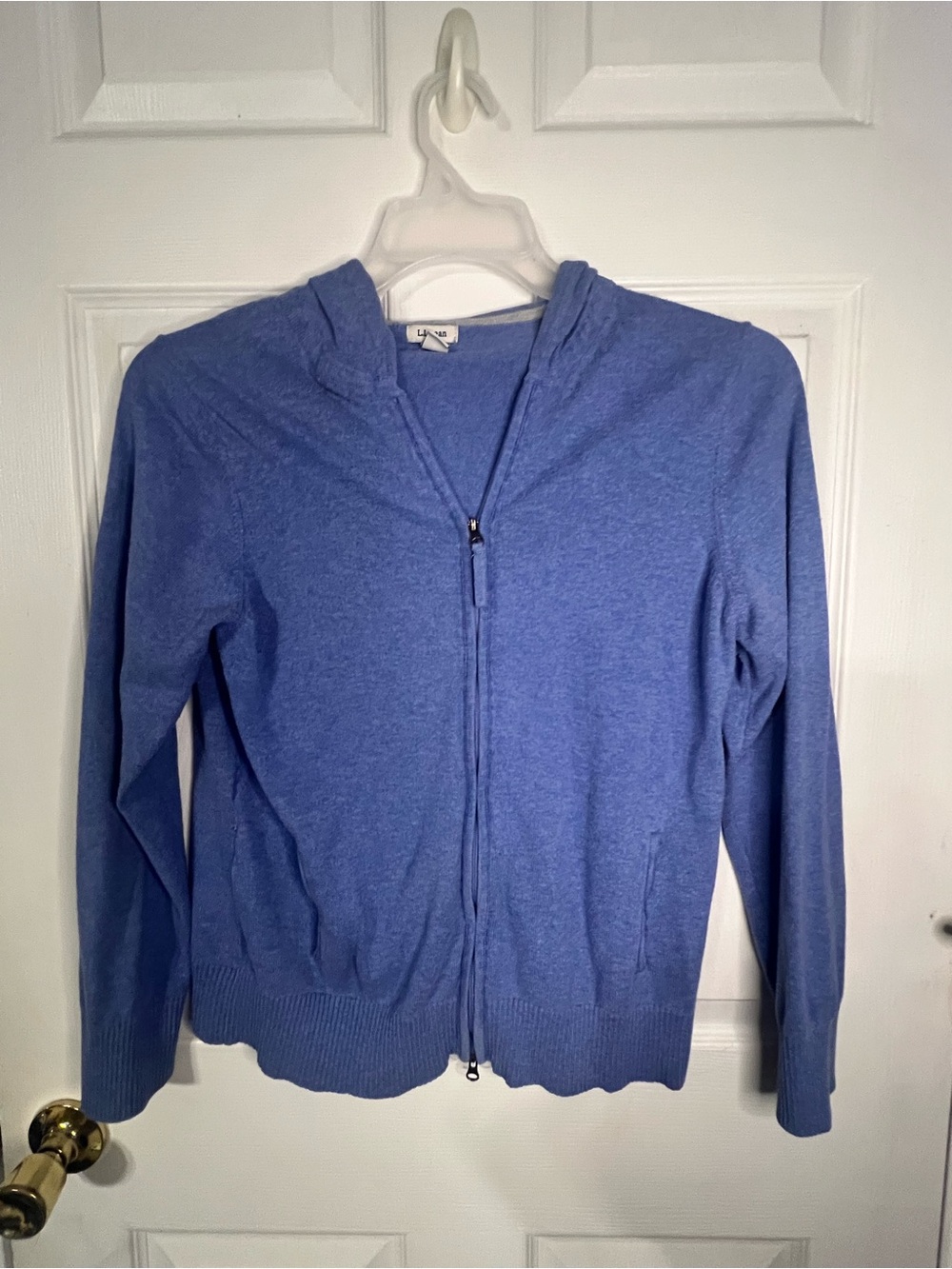 L.L. Bean Women's Light Blue Zip-Up Hoodie Cardigan